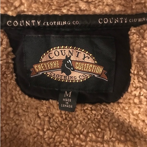 SOLD Faux suede Sherpa lined County Clothing jacket Sz M - Picture 3 of 14